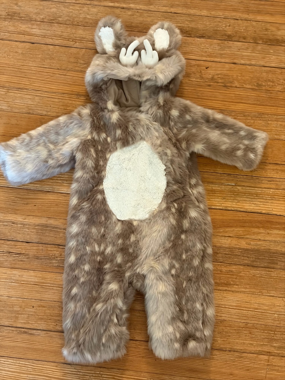 Pottery Barn Kids Faux Fur Coat in Brown with Cream Patch